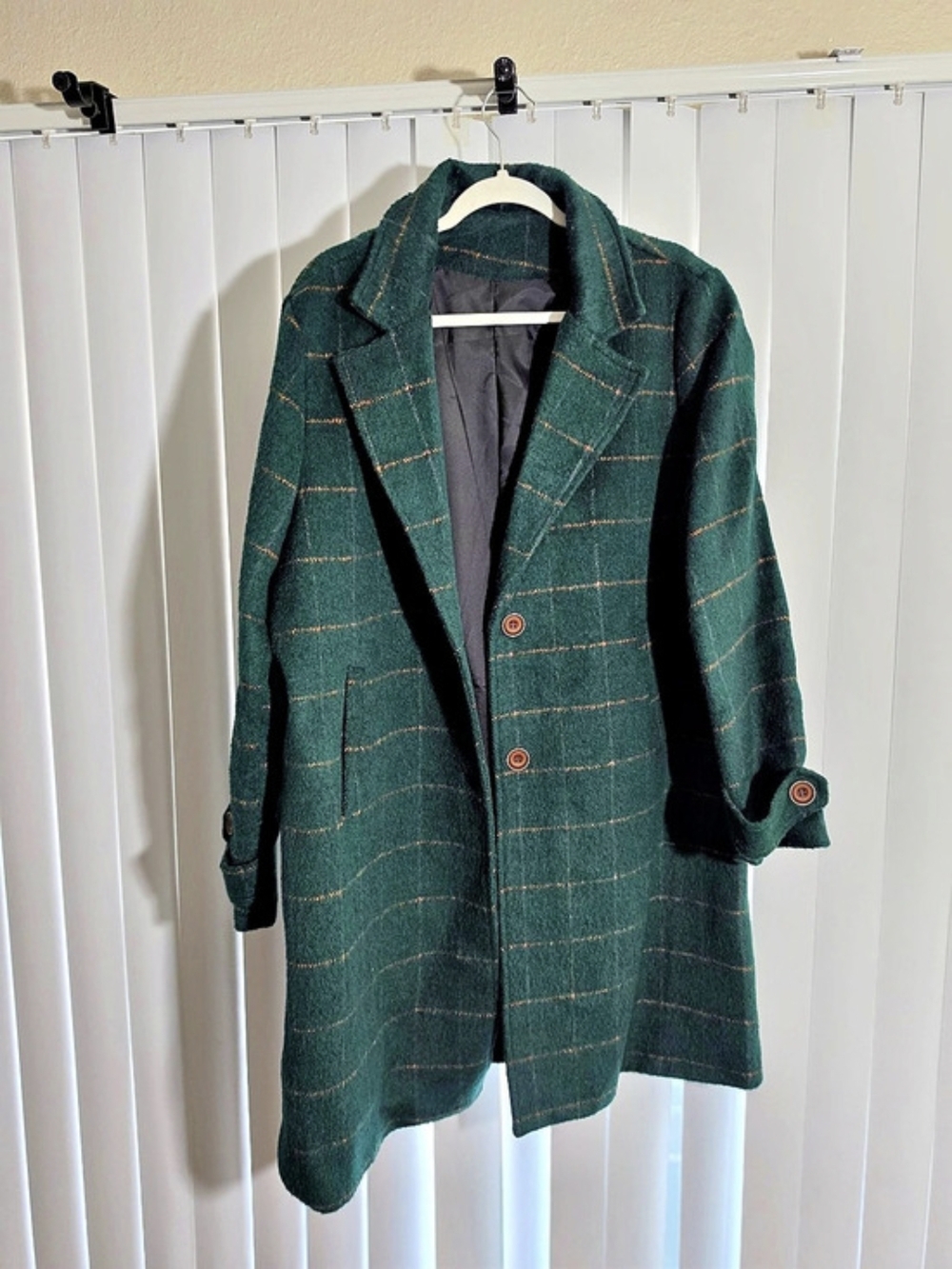 Striped Blazer in Green & Brown Size XL